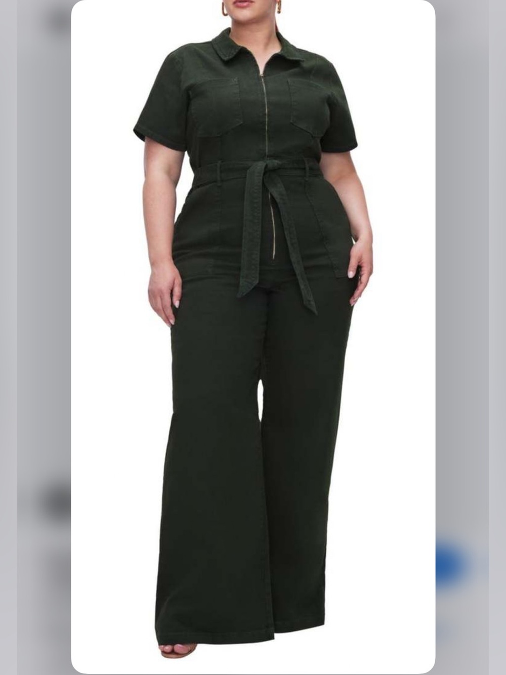 Good American Fit For Success Palazzo Denim Jumpsuit 5 2XL